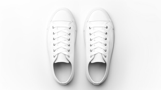 Photo white sneakers shoes isolated on white background with copy space for advertisement