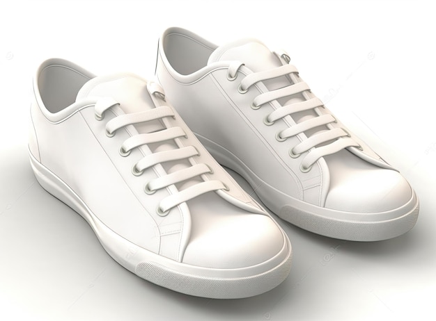 White sneakers on white background including clipping path