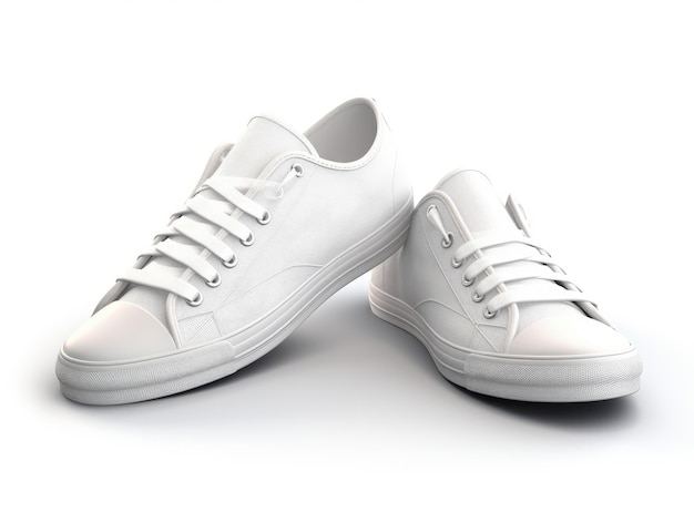 White sneakers on white background including clipping path