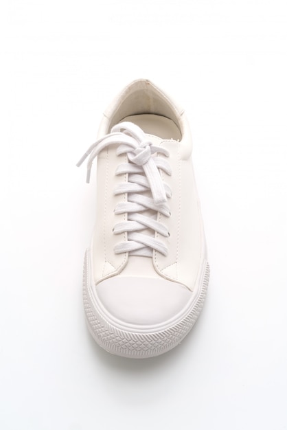 white sneakers on white