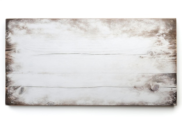 Photo white snow covered empty christmas wooden sign on white background