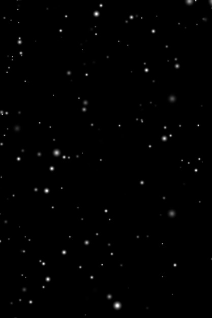 White snow overlay layer on black background snowflakes bokeh and snowfall for Christmas and holiday design