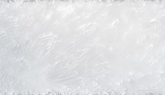 Photo white snow textured background with a border of frosty ice.