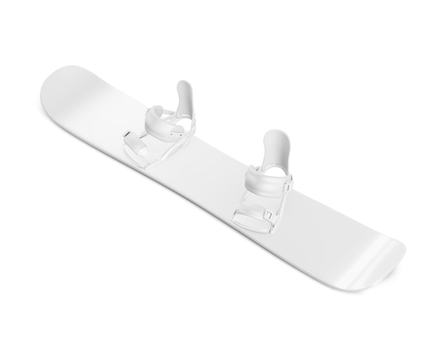 White Snowboard Mockup isolated on a white background