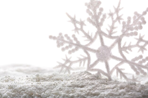 White snowflake holiday decoration close studio shot