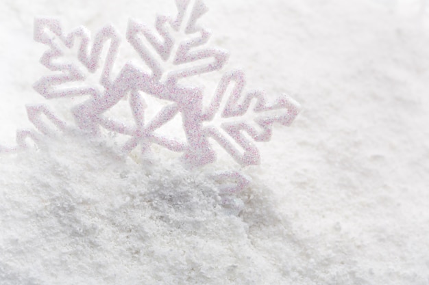 White snowflake holiday decoration close studio shot