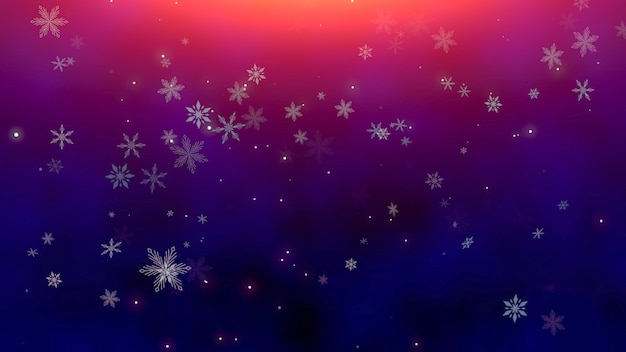 Падение белых снежинок и абстрактных частиц. С Новым годом и Рождеством блестящий фон. Роскошная и элегантная трехмерная иллюстрация в динамичном стиле для зимнего отдыха