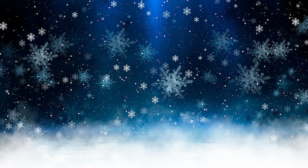 Photo white snowflakes isolated on blue