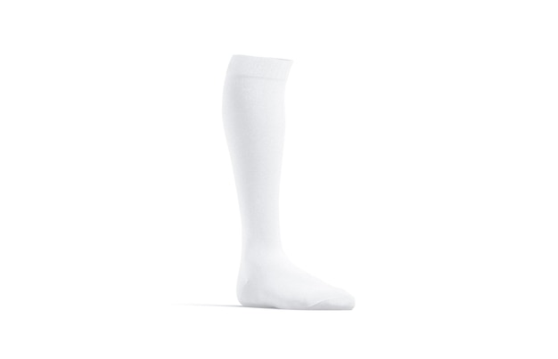 White soccer socks. Gaiter or kneehighs for football uniform. Long sport uppers for player.