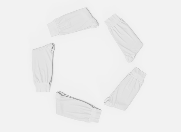 White Socks in Circle Composition Mockup Isolated Socks 3d rendering