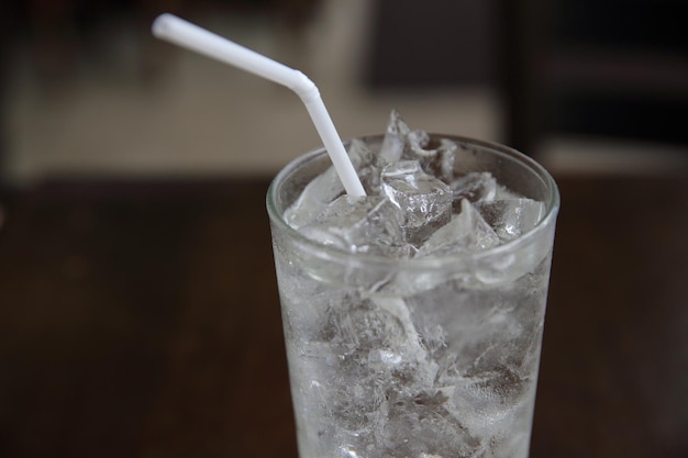 White soda on wood background