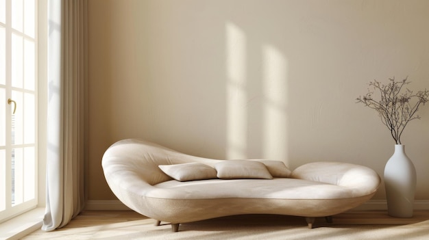 Photo white sofa in front of window