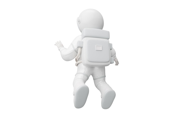 White space man 3d character 3d rendering