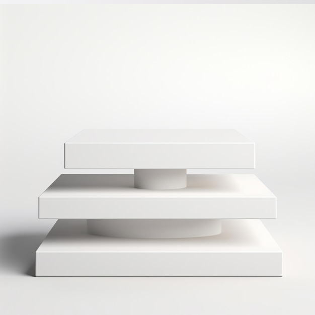 white space a white wooden steps display stand
