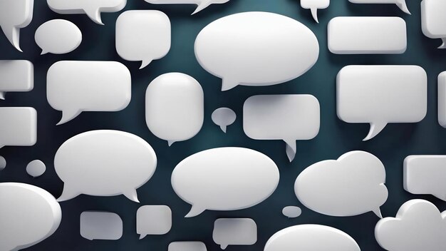 White speech bubbles 3d chat icons