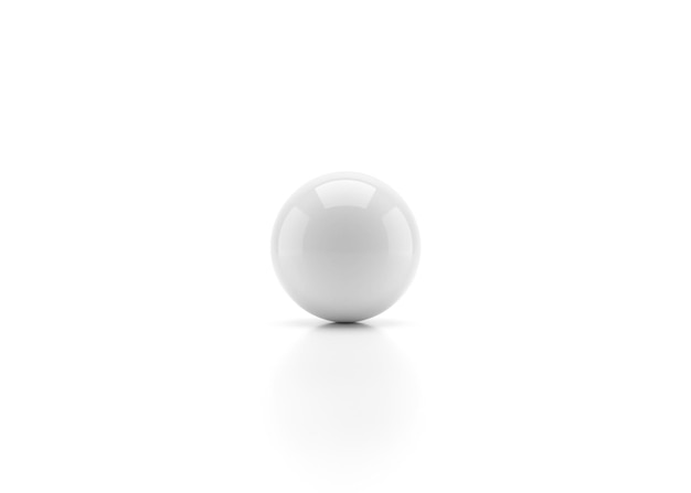 写真 白い背景の 3 d レンダリングに影を持つ白い球