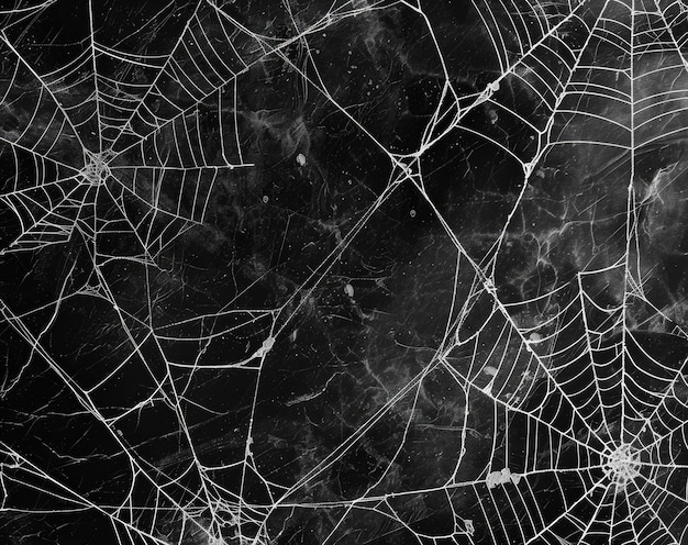 White spider web in black