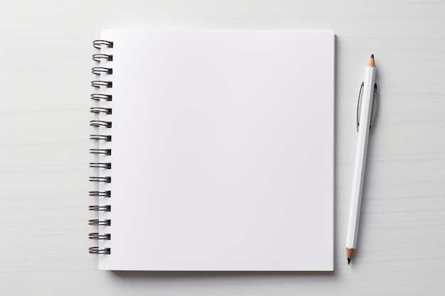 White Spiral Notebook Empty Mockup