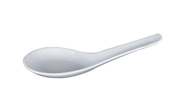 White spoon isolated on white surface