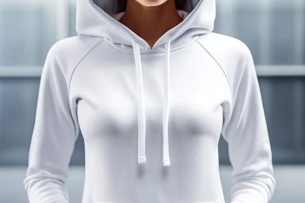 White sport clothes hoodie mockup