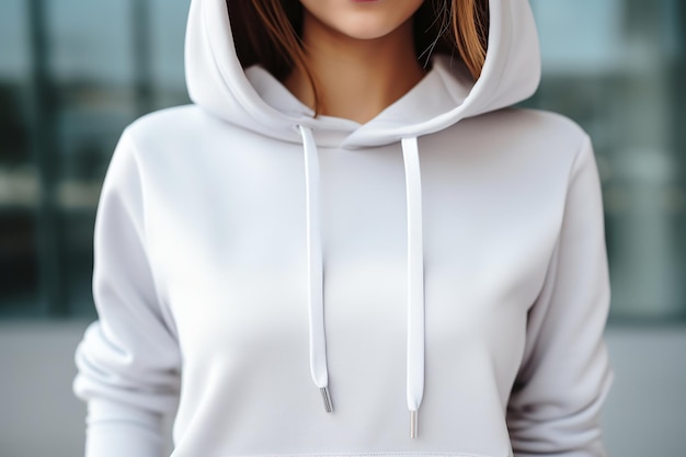 White sport clothes hoodie mockup