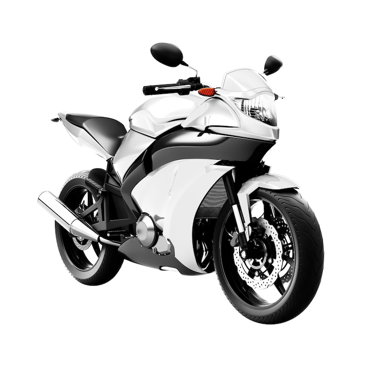 Photo white sports bike 3d illustration