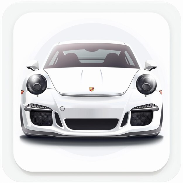 Photo a white sports car with the logo for the companys porsche