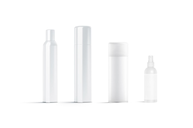 Mockup di flacone spray bianco aerosol o spray pack con mock up per parrucchieri o lacca