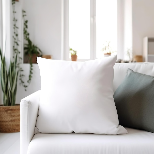 white square blank cushion mock up