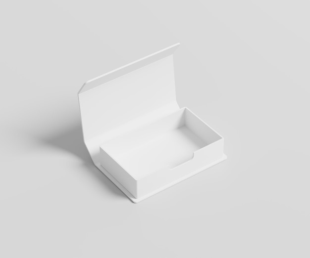 White square box with an open lid