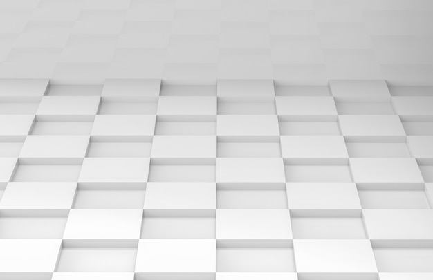  white square grid tile floor corner room wall 