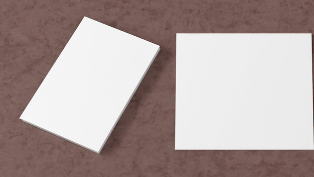 A white square is laying on a table with a white square.