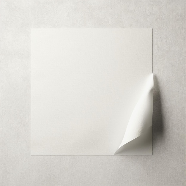 A white square piece of paper is on a wall with the word " white " on it.