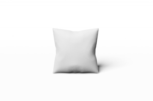 White square pillow on a white background