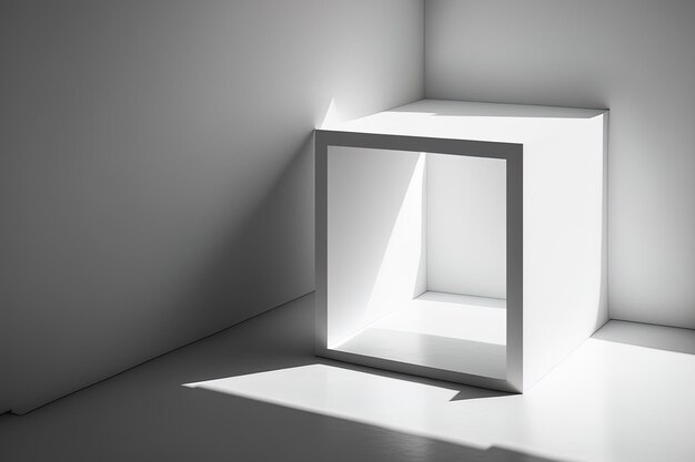 White square room under the suns shadow