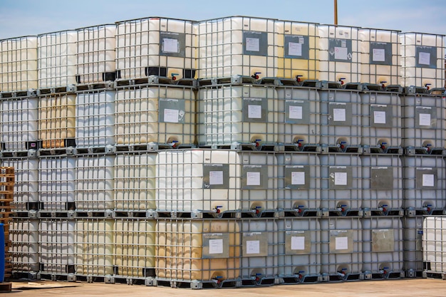 White square water tank Water tank with a metal grate White huge container for liquid symbol