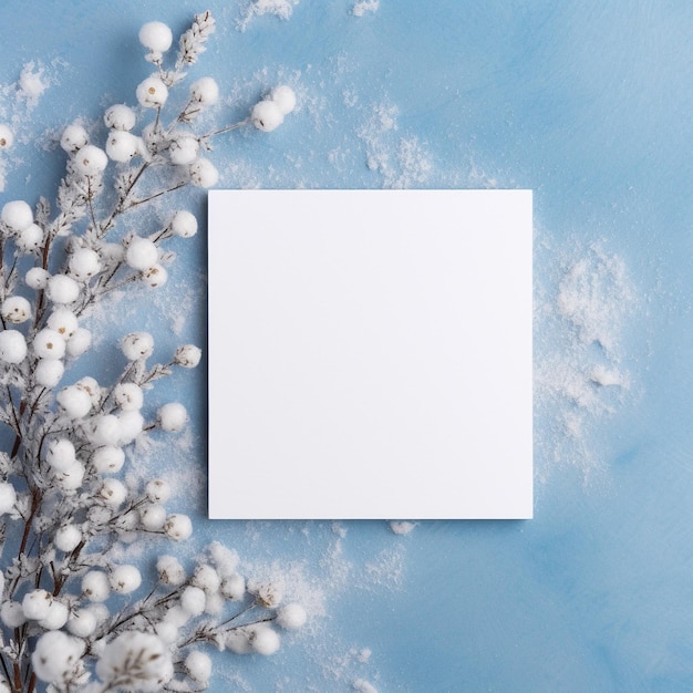 Photo a white square with a white background and a white flower on it.
