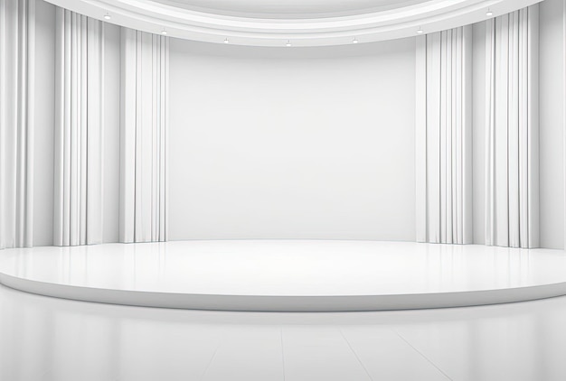 a white stage with no background