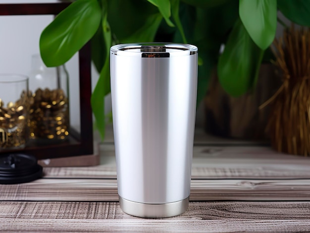 Photo white stainless steel sublimation blank tumblers with straw product shot