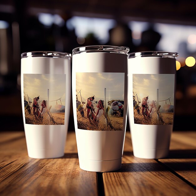 White Stainless Steel Sublimation Blank Tumblers