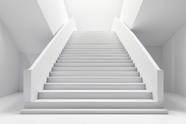 White stair on white background