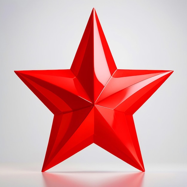 white star red background 3d image