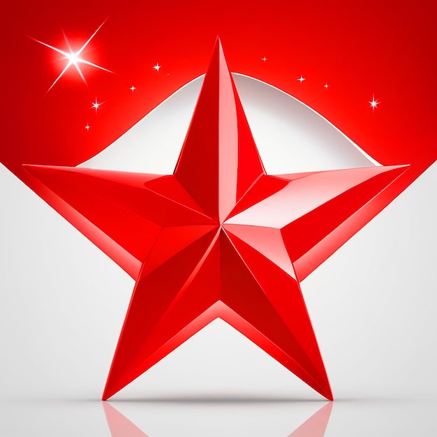 Фото white star red background 3d image