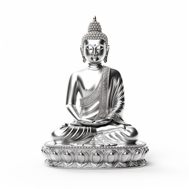 A white statue of a buddha