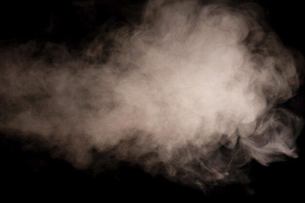 White steam on a black background