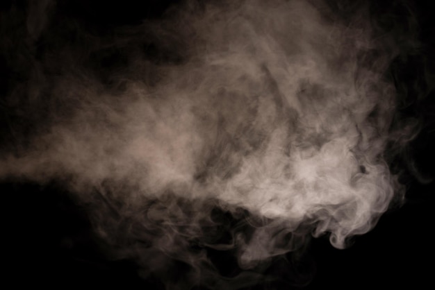 White steam on a black background