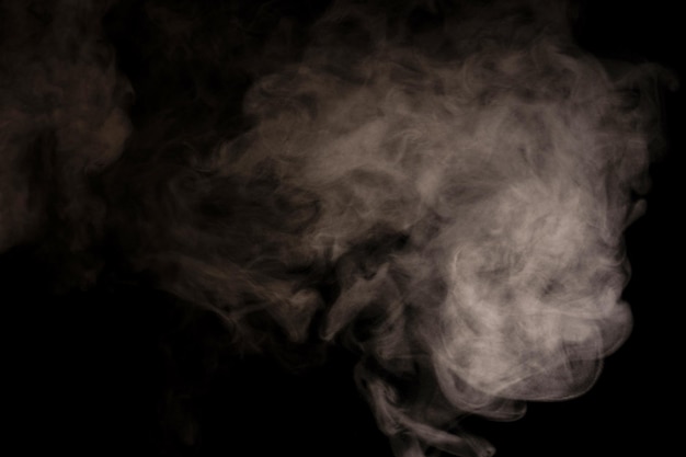 White steam on a black background