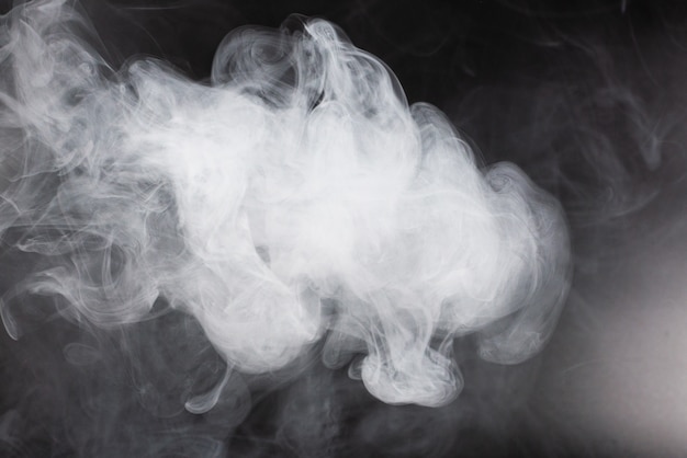 White steam flowing closeup