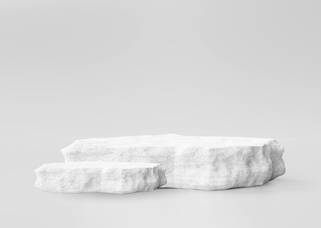 white stone podium minimal product display pedestal rock