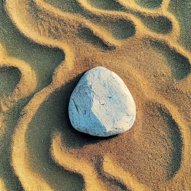 White stone on sand with curves background